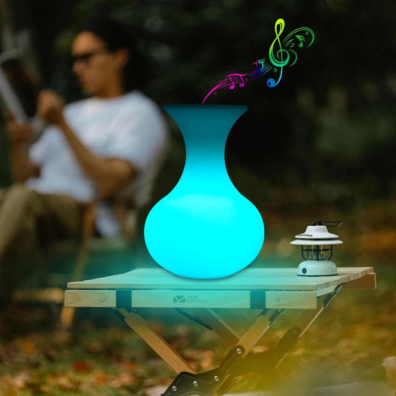 outdoor Portable LED Decoration Lamp With Speaker RGB 16 Colors Glowing LED Musical Lamp