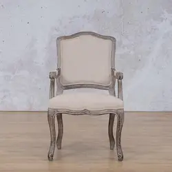 Wholesale Nordic Design Comfortable Furniture White Fabric Linen Wooden Chair Solid Armchair For Church