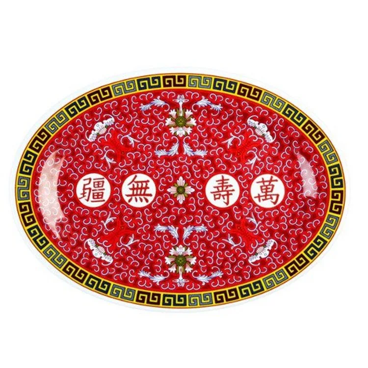 Китайский новый год Giftware SHOU красная Меламиновая Посуда столовая