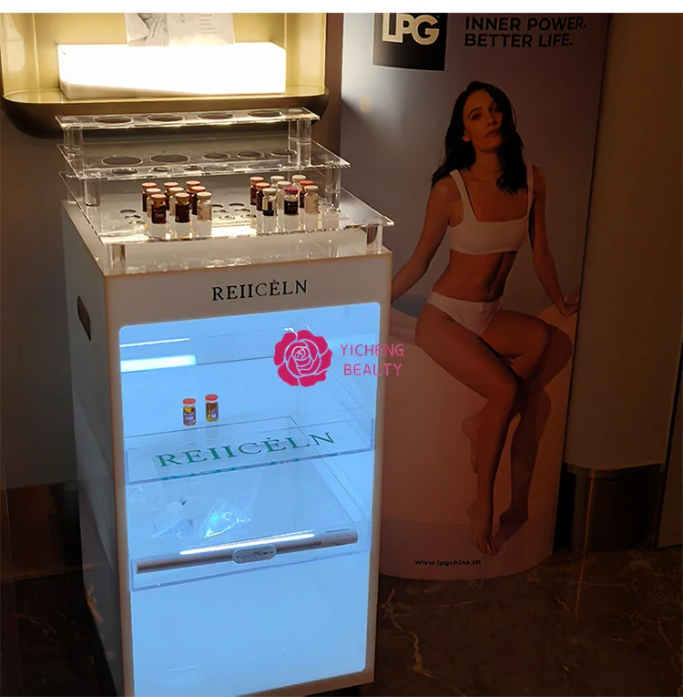 Yicheng Beauty New Arrival Custom logo Skin Management Trolley Cart Display Rack Salon Storage With High Quality
