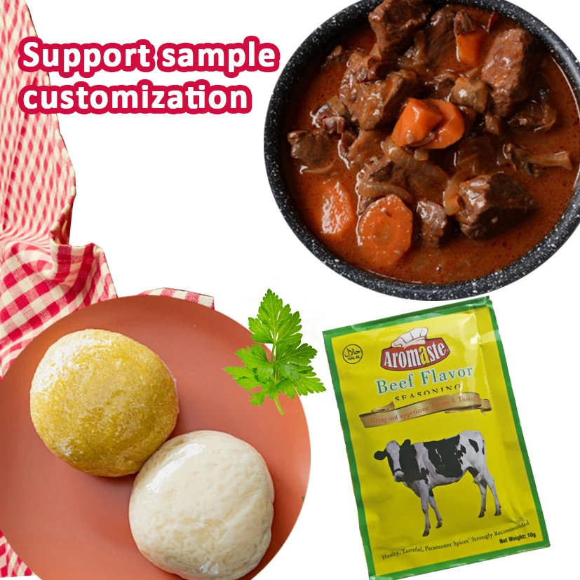 10g Halal Beef Stock Seasoning Powder Food Grade Chicken Flavor Dry Spices and Bouillon Haccp Certified in Carton Packaging