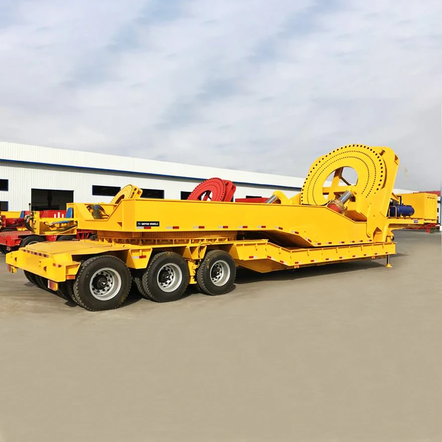 Telescopic Windmill Blade Equipment Flatbed Wind Turbine Blades Truck Trailer with Adapter