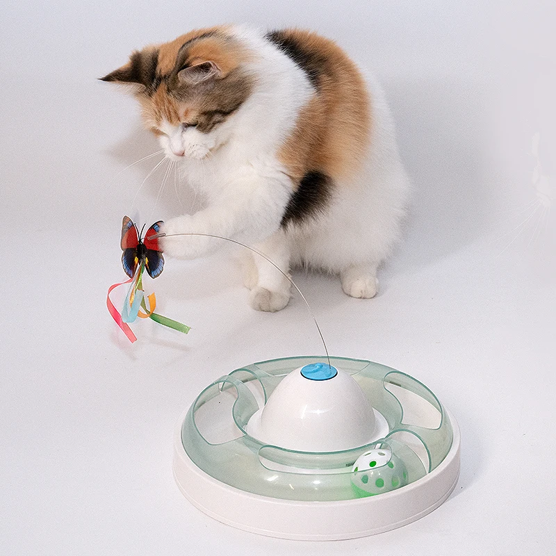 Wholesale Automatic Cat Toys Interactive Electric Rotating Butterfly Best Cat Toys Realistic Fluttering Sound Cat Exercise Toy