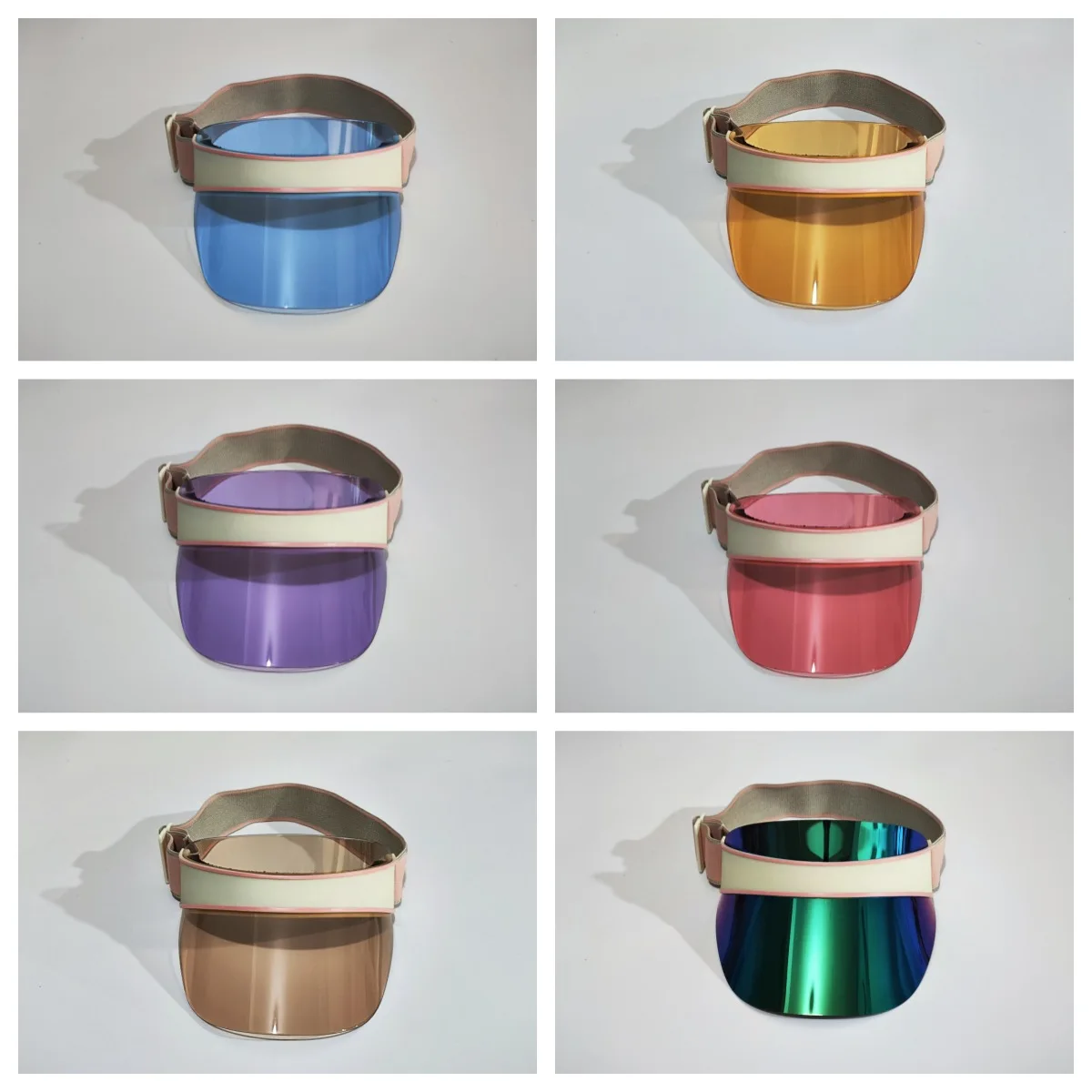 Sun Protect Pvc Beach Visor Hat Cap for Women Men Adjustable Outdoor Sun Headband UV Protection Plastic Face Shield Oversized