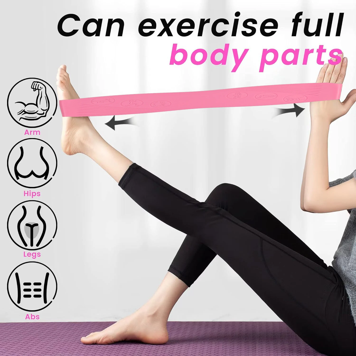 Custom Logo Elastic loop Resistance Bands for Fitness Bandas Elastica Gym Workout Exercise Latex nature rubber Resistance Bands