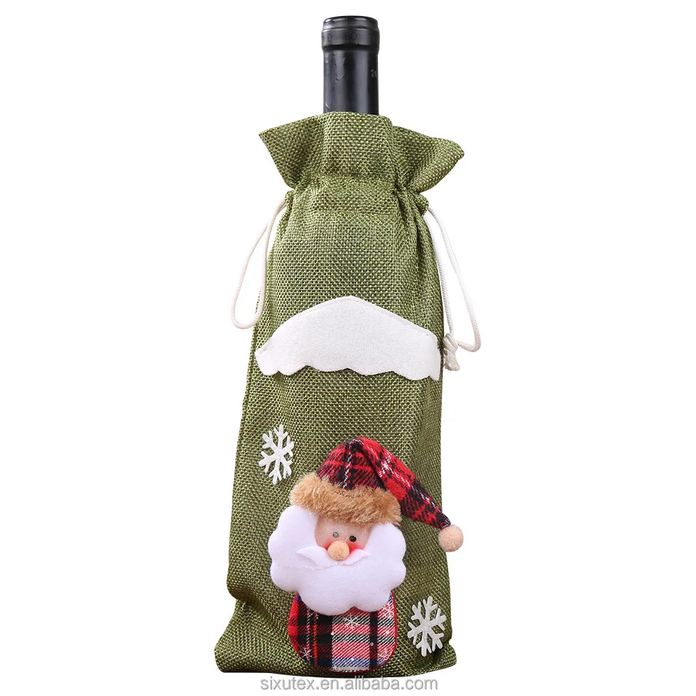 2022 Christmas Ornament New Year Gifts Christmas Wine Bottle Cover Bags Merry Christmas Decorations For Home