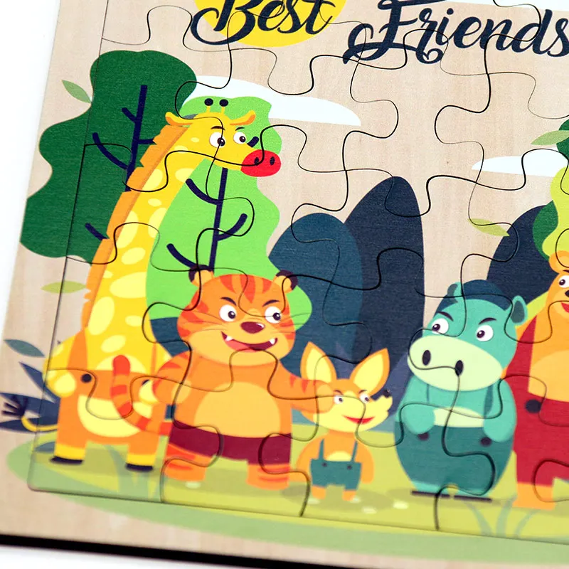 High Quality Education Jigsaw Toy Wooden Zoo Puzzle for Kids