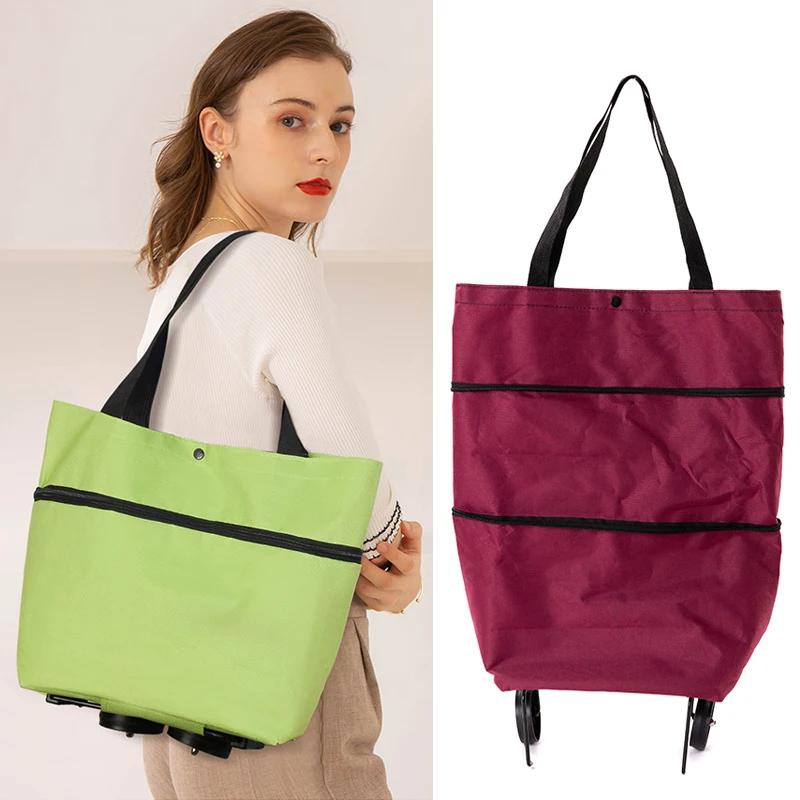 Convenient Portable Shopping Foldable Trolley Bag supermarket Grocery Trolley Bag stock