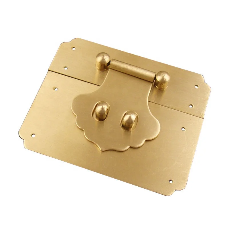 1 Piece Antique Vintage Style Decorate Brass Decorative Jewelry Gift Wooden Box Hasp Latch Hook With Screws