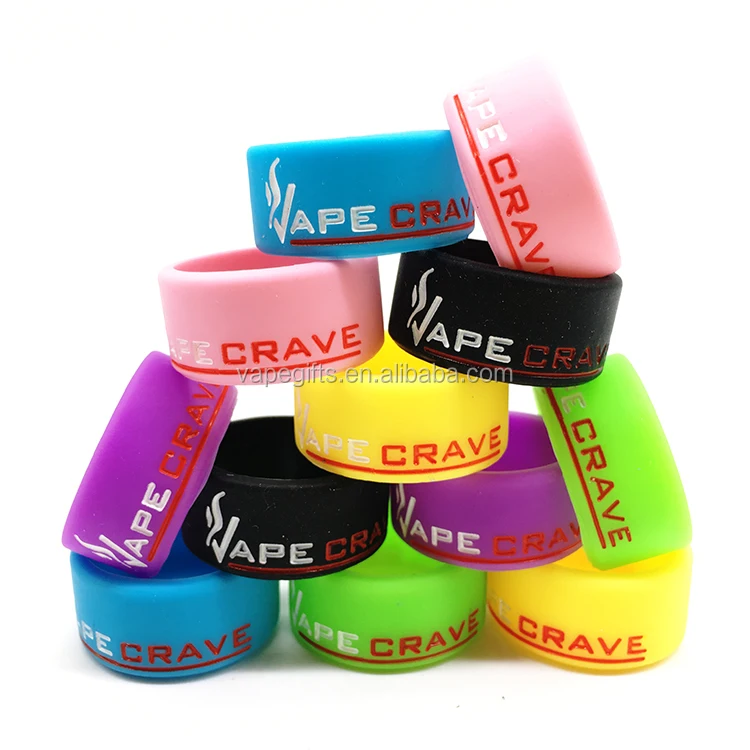 Europe hot sale debossed 3D logo E-liquid silicone rubber vape bands with customized design