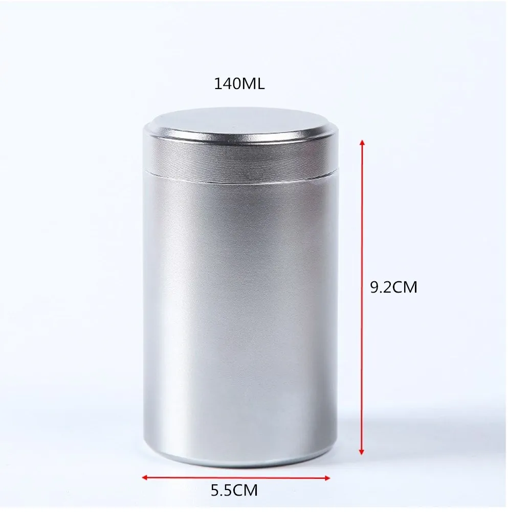 70ML 140ML Solid Color Airtight Smell Proof Container Aluminum Herb Stash Metal Sealed Can Tea Jar Tobacco Storage Boxes