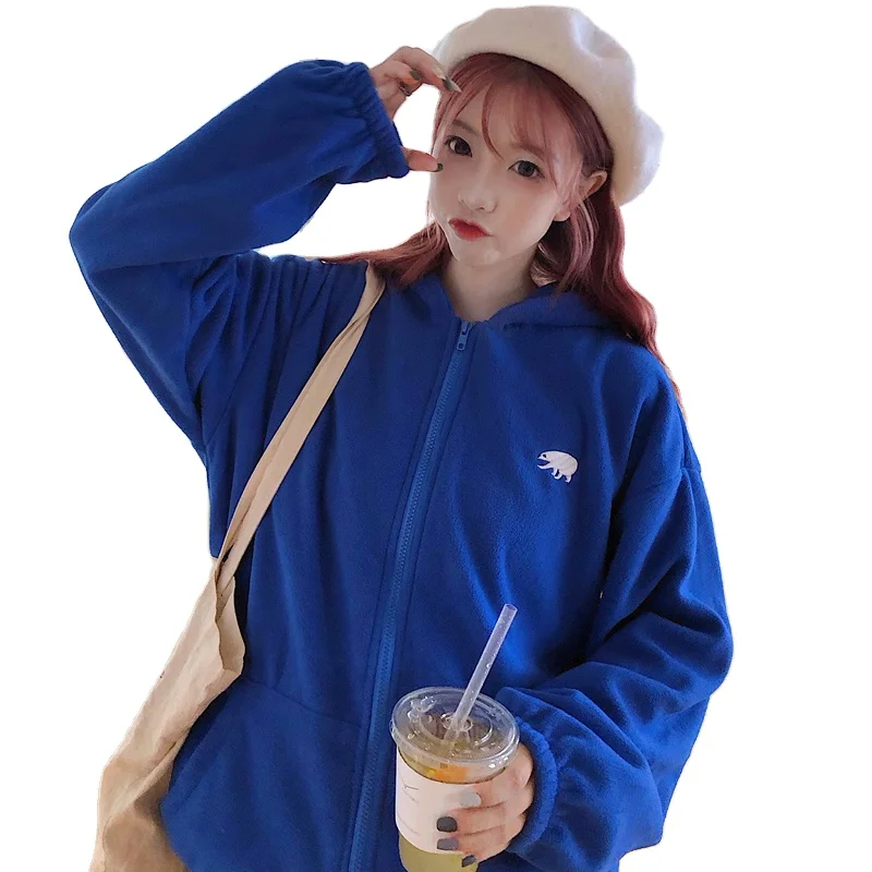 Autumn and winter new college style sweet jacket women fashion trendy sweater long sleeve loose hooded oversized lady