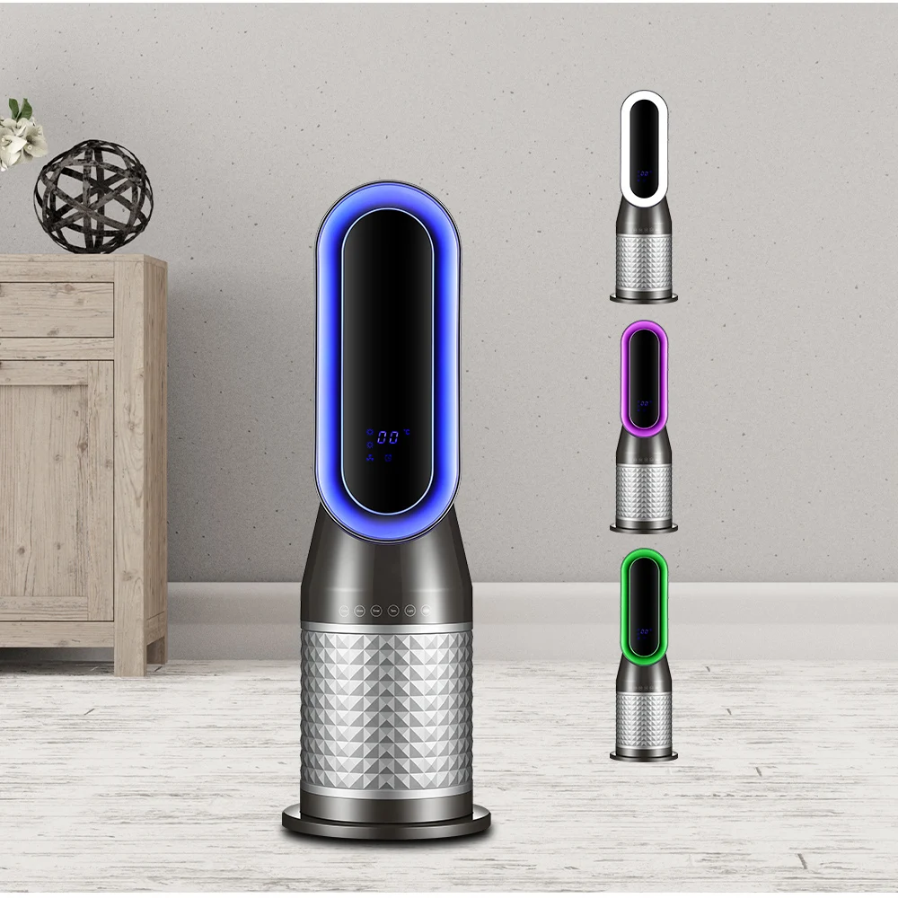 Smart Fan and Warming Dual Purpose 2000W Night Light Office Home House Room Portable Electric Bladeless Fan Heater