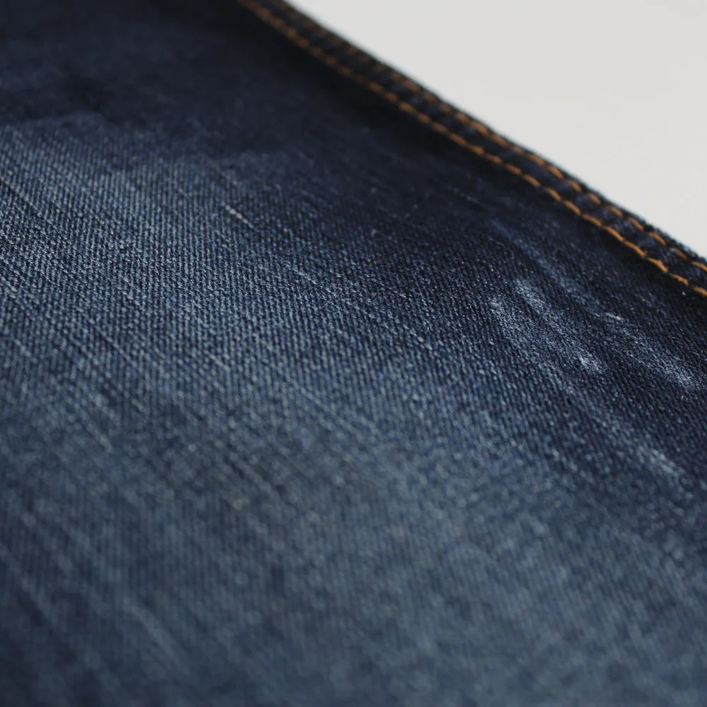 Denim fabric black color back side viscose spandex with slub denim fabric good