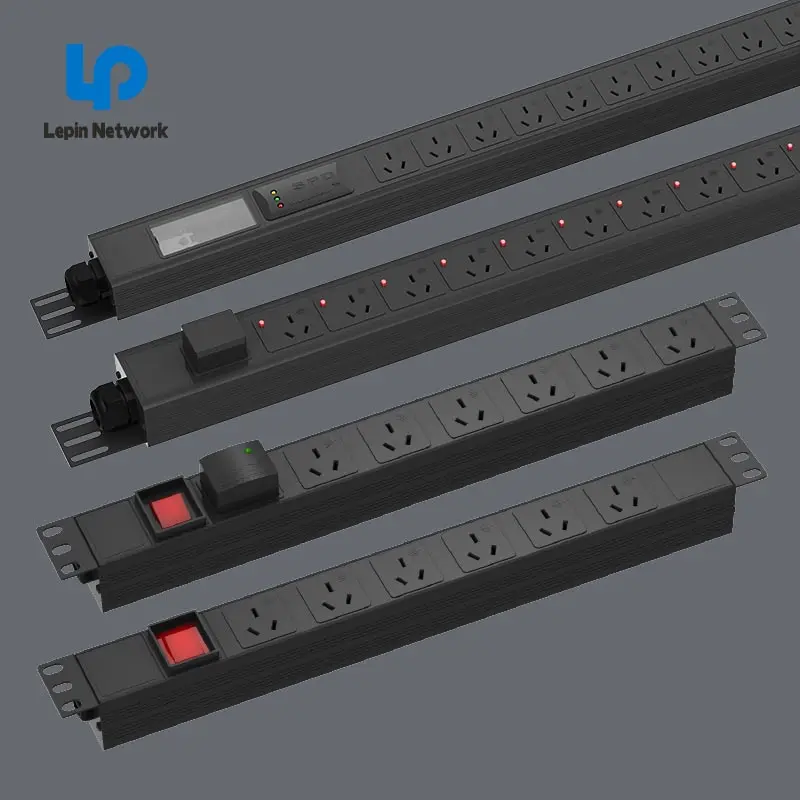 Customized 19' power distribution network Germany socket 8 port pdu 1u 19inch 16A 220V switch pdu