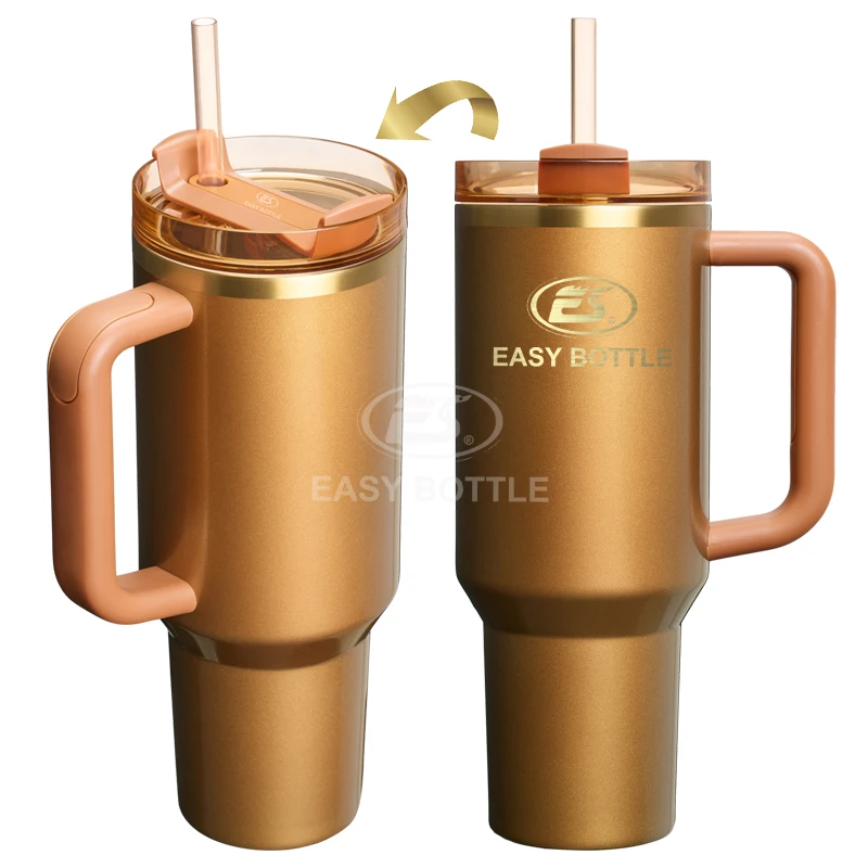 New Lustrous Season Gift 40oz Copper Tinsel 40 oz H2.0 Adventure Tumbler With Brown Box Custom Logo Available 40 oz Holiday Cups