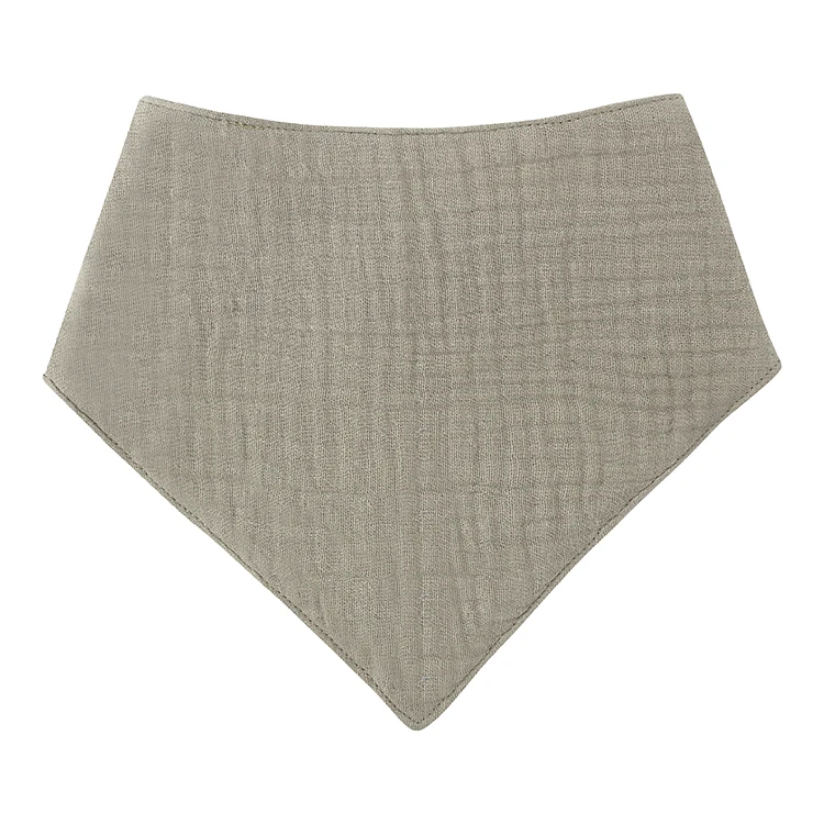 Printed custom  Wholesale GOTS certified waterproof bamboo muslin bib organic cotton triangular baby bibs