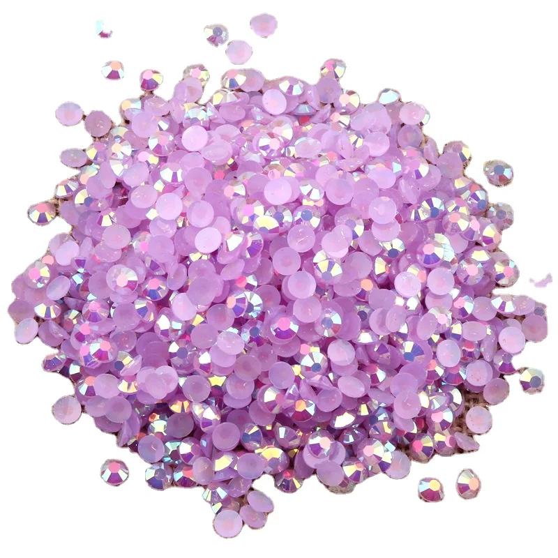 
Wholesale 2mm 3mm 4mm 5mm 6mm Jelly White AB Crystal Stones Round Flatback Resin Rhinestone for DIY Craft 