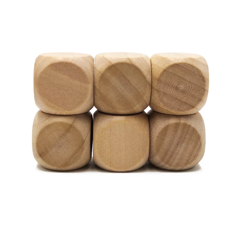 Natural Wooden Printed Dice with Gold Dots Colored Wooden Game Dice 12/14/16/18/20mm