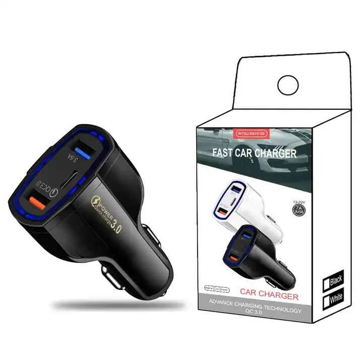 BK350 Универсальный QC3.0 Dual USB Type C PD автомобильный адаптер зарядного устройства 7A 3 в 1 телефон быстрое зарядное устройство