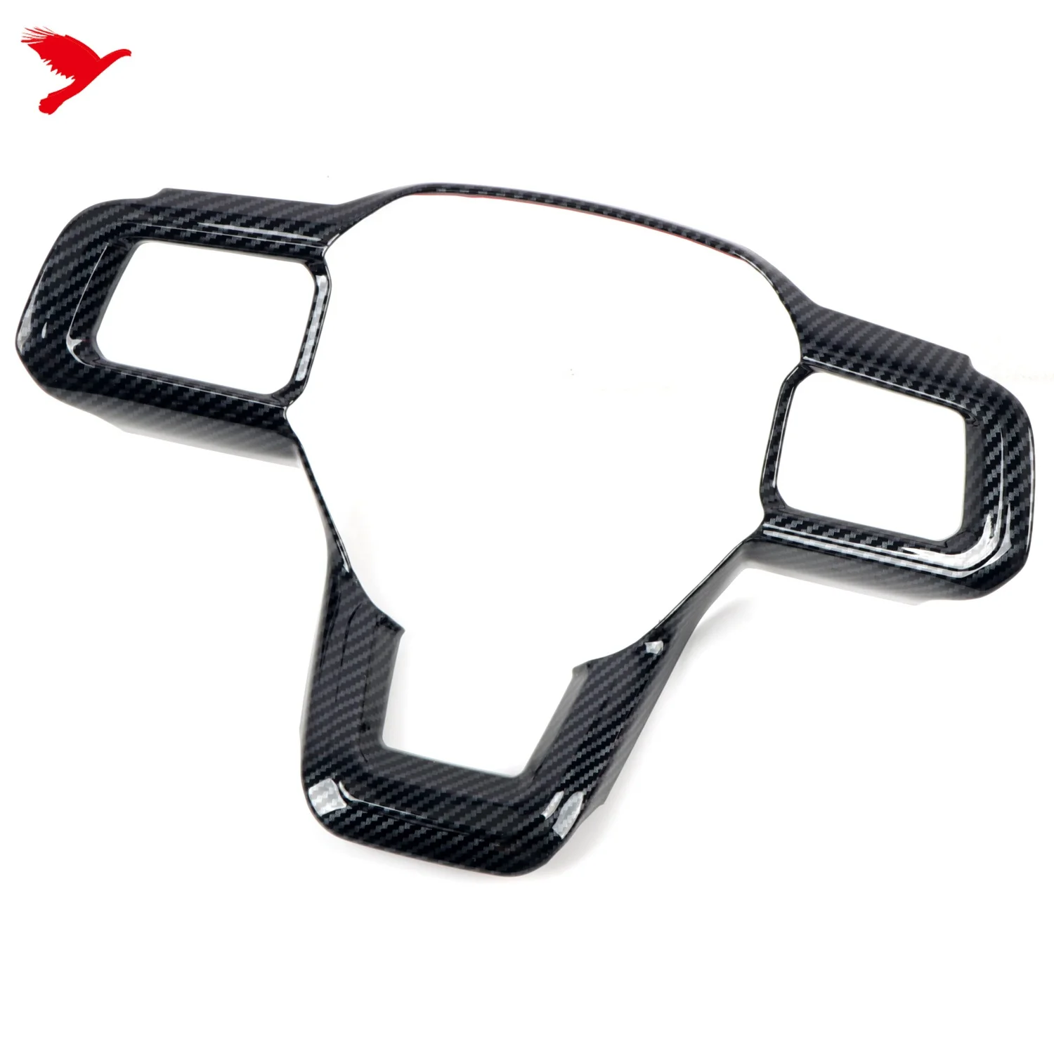 For Ford Mustang 2024 2025 Carbon Black Interior Steering Wheel Cover Trim ABS Car Accessories 1pcs