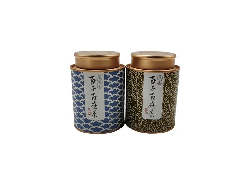 Paper card material body black tea  cans custom printing tin cans eco friendly 50 gram 100 gram 200 gram tea cardboard canister
