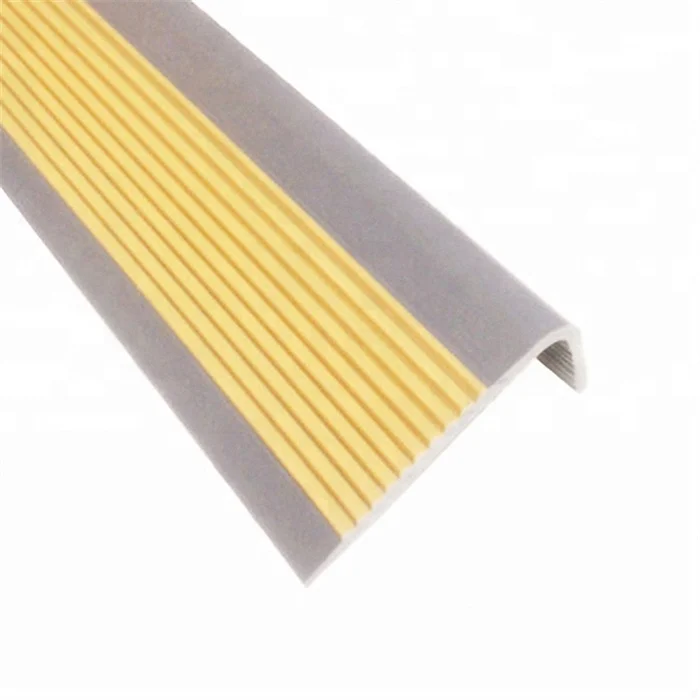 customized L shape PVC plastic protective anti slip  edge rubber nosing stair strip