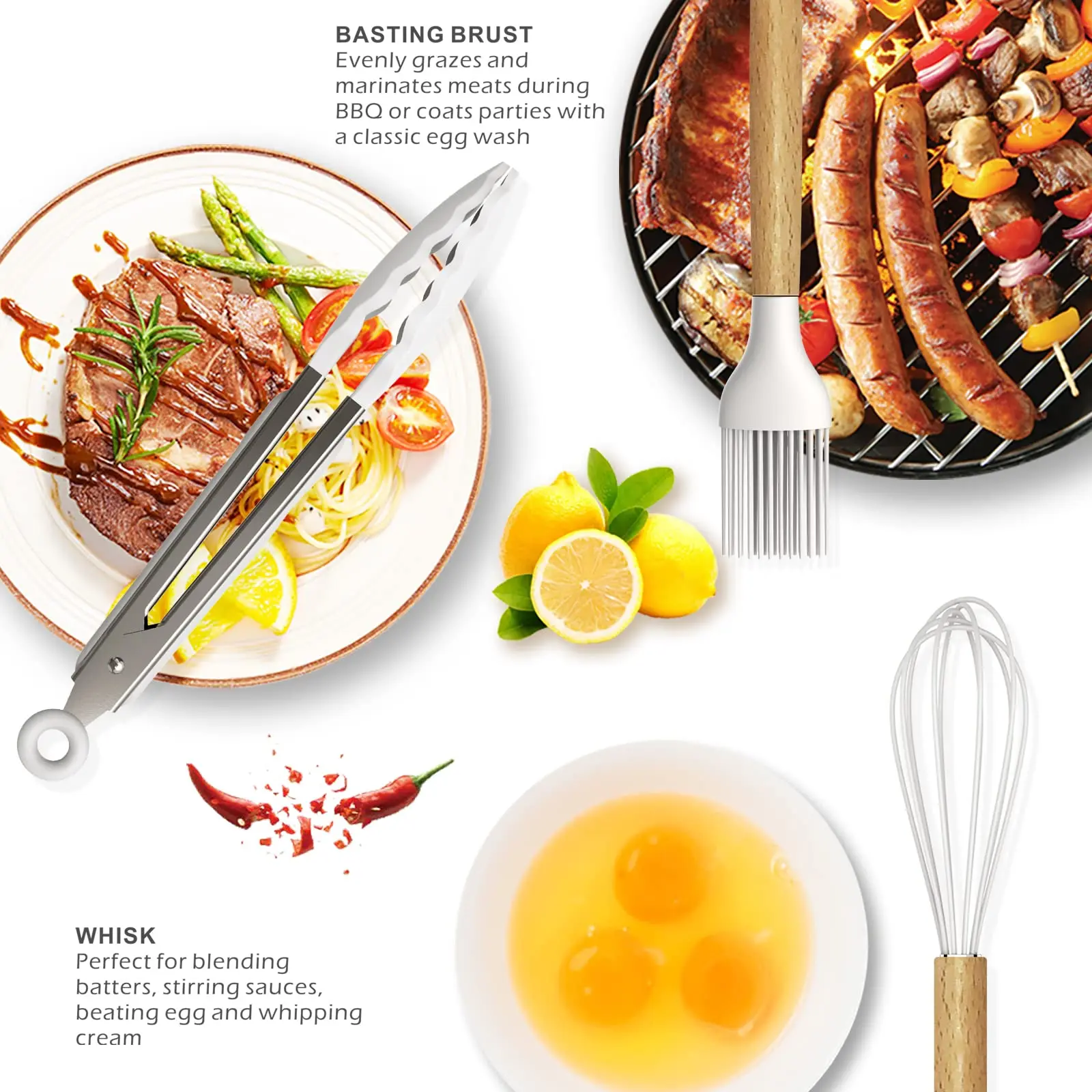 Hot selling 2023 Nonstick Cookware Silicone Cooking Utensils Kitchen Utensil Set with Wooden Handle