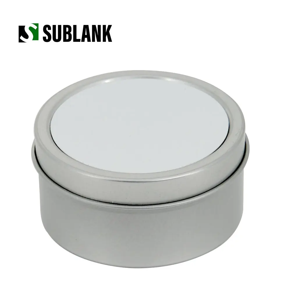 Sublimation Metal round Candle Jar Aluminum sheet unscented soy wax Custom Heat transfer Blank Lighter Logo  candle holder
