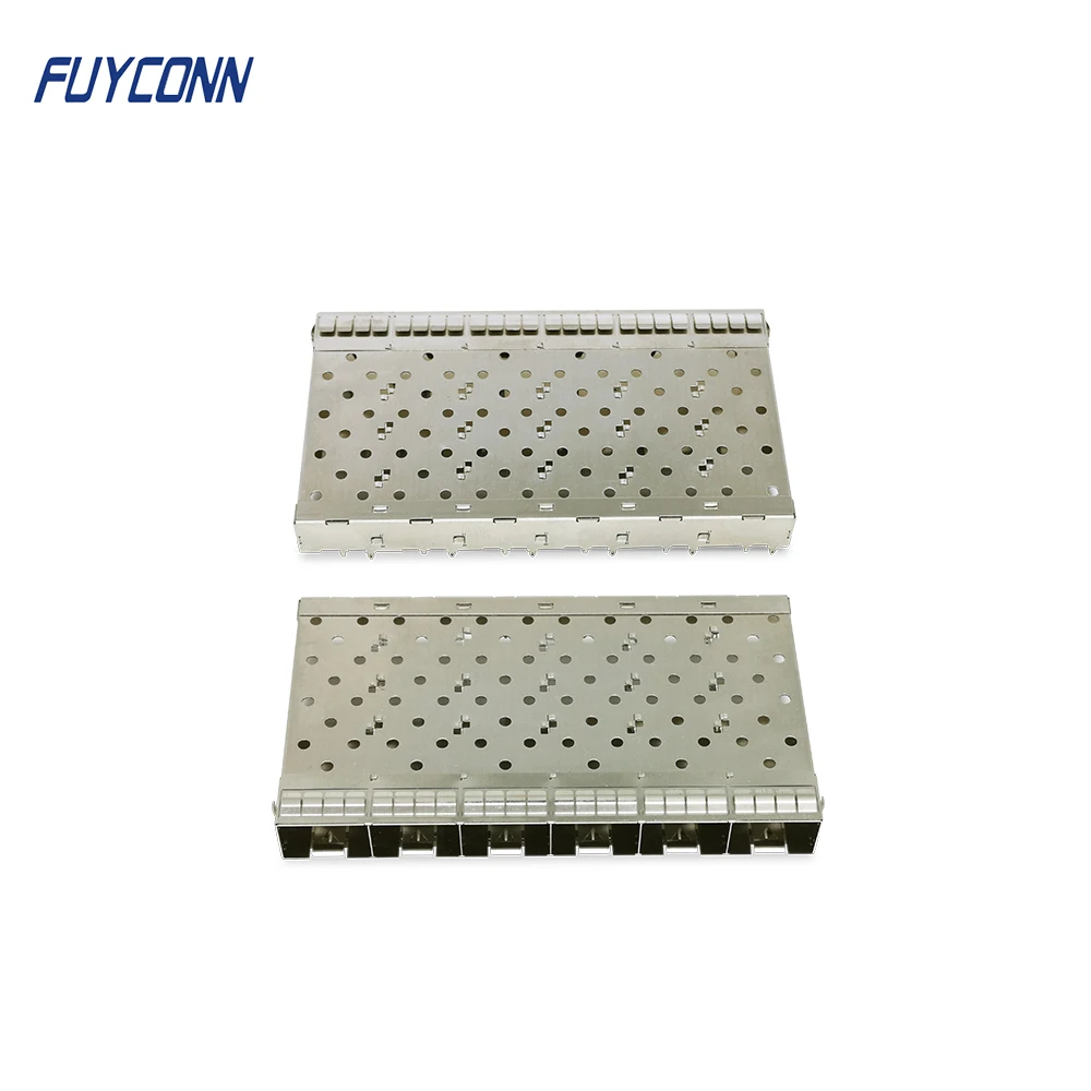 SFP клетка 1x6 портов прямой + соединитель клетки прижимные контакты без света