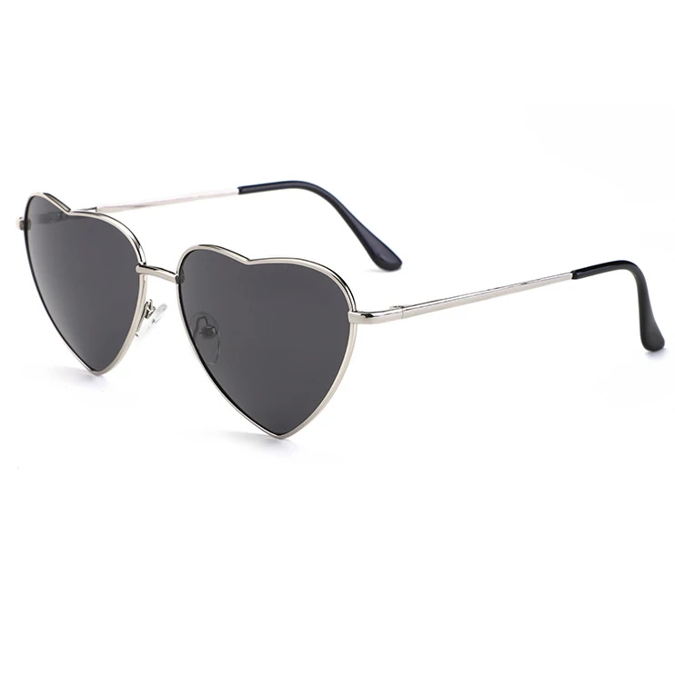 Fashion Glasses 2021 Retro Vintage Unisex Metal Sunglass Colorful Heart Shaped Shades Sunglasses