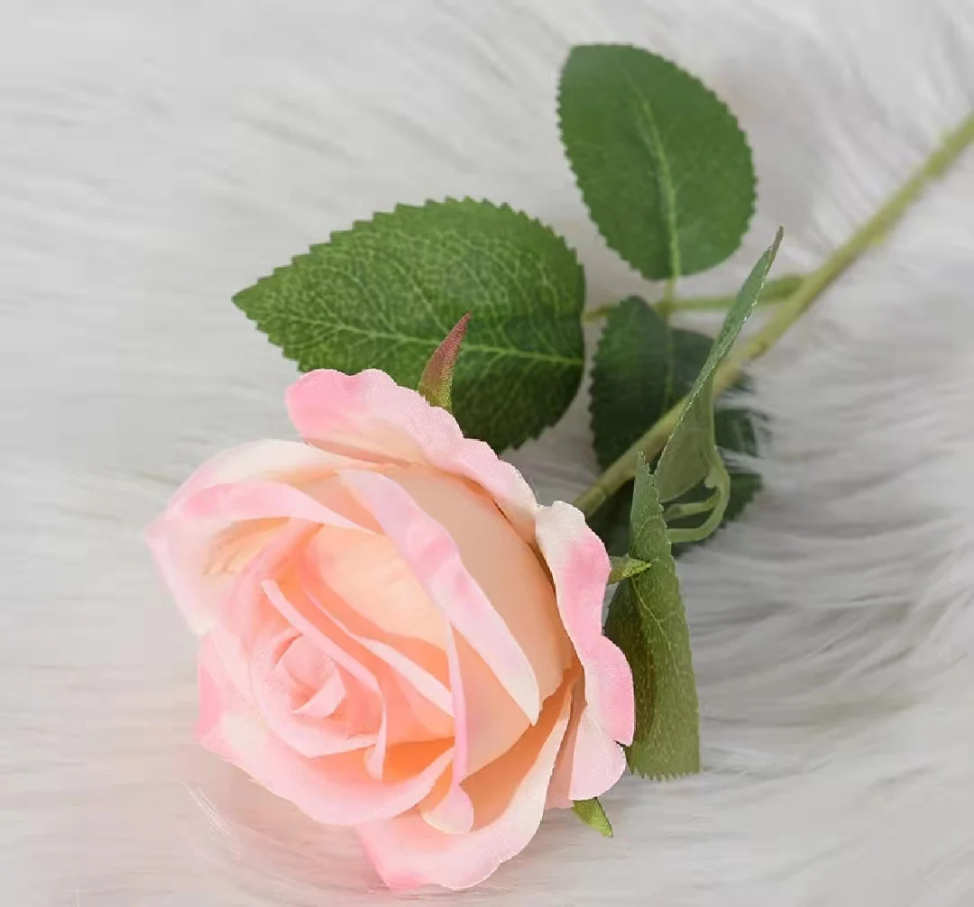 YIWAN wholesale cheap single High branch big rose Camellia silk flowers Artificial Flowers Handmade decoration for wedding