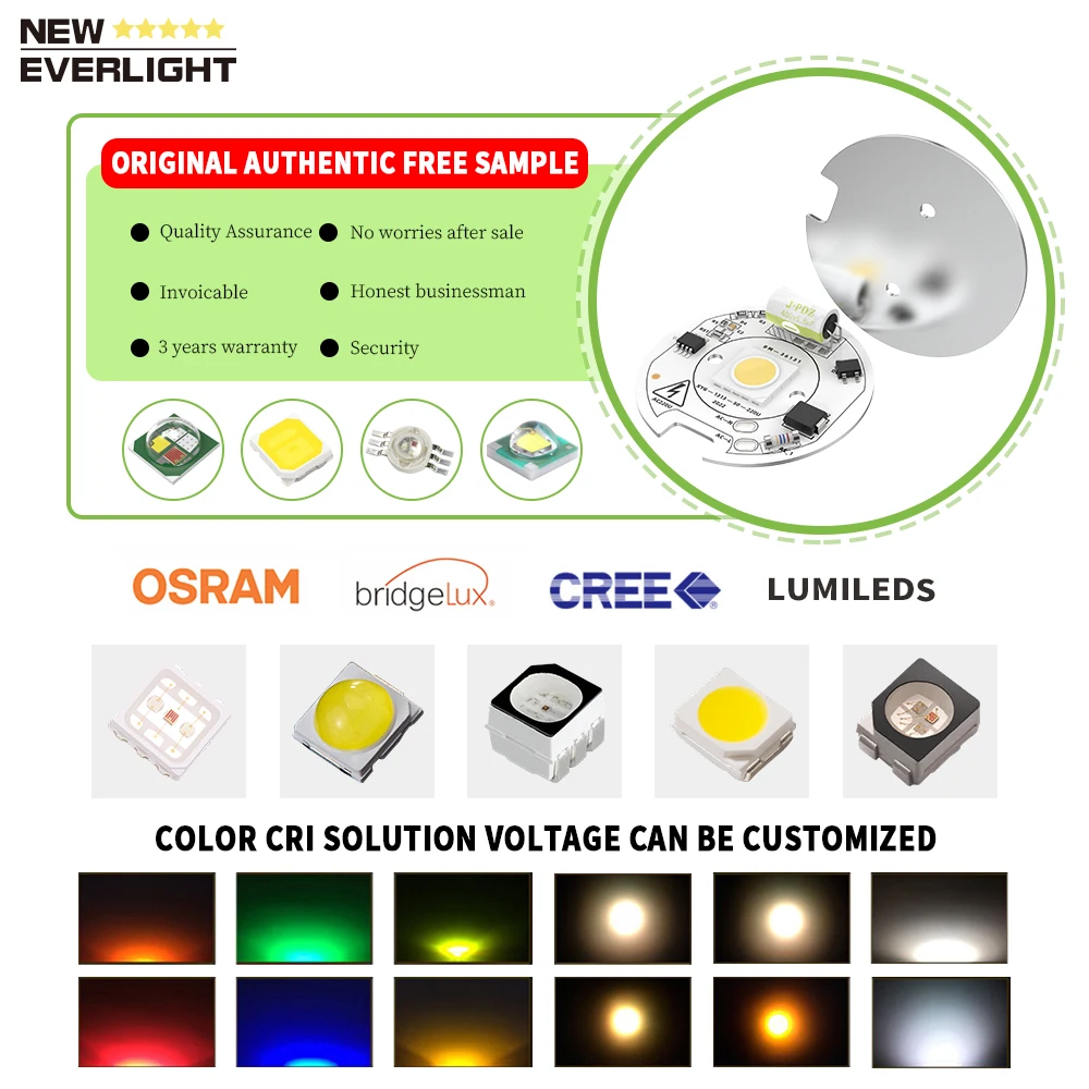 Has Stable Quality High Thermal Conductivity High Light 1-20W 6v 9v 12v Chip Ceramics Aluminum Nitride Bracket 5050 LED SMD