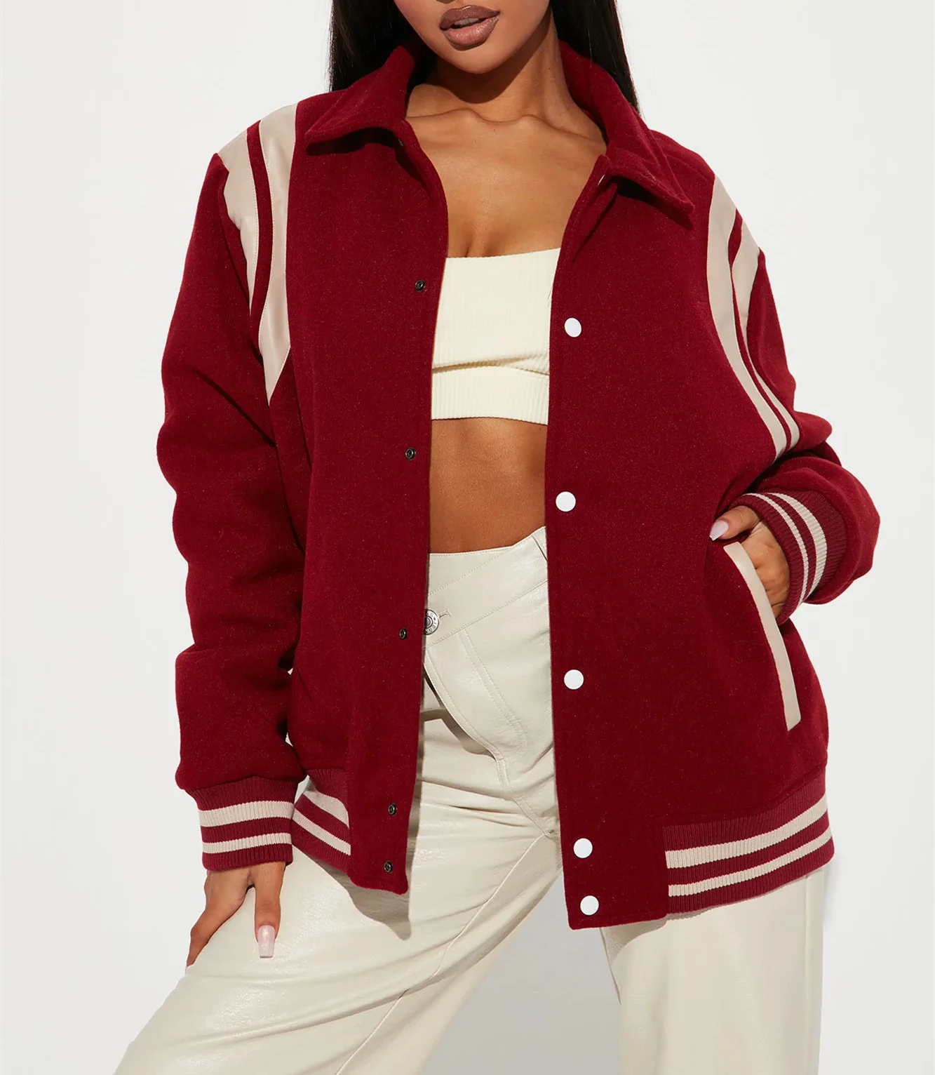 Custom chenille patch embroidery 100% wool vintage bomber baseball letterman varsities jacket for men