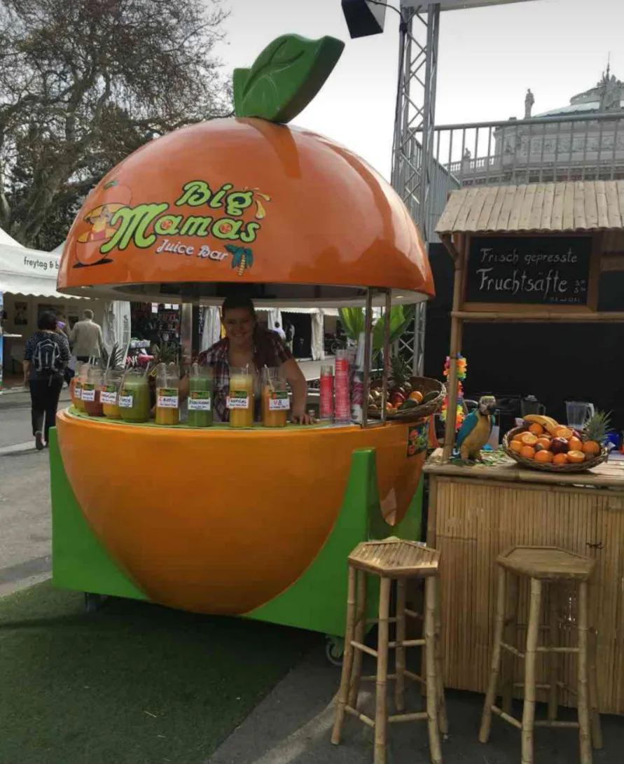Wholesale fruit lemon shape fast food kiosk hot dog ice cream cart