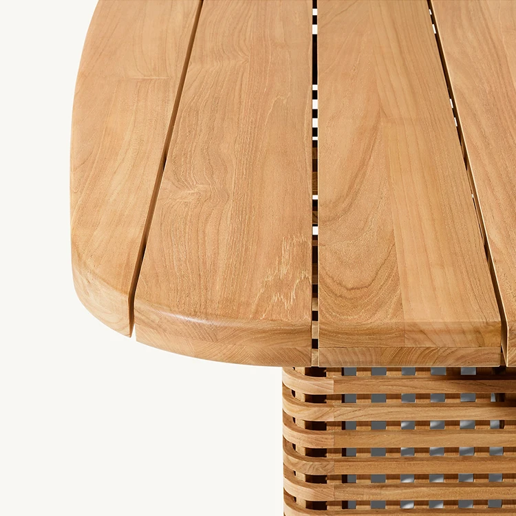 Luxury High End Solid Teak Wood Patio Garden Restaurant Furniture Outdoor Dining Table And Chairs Set