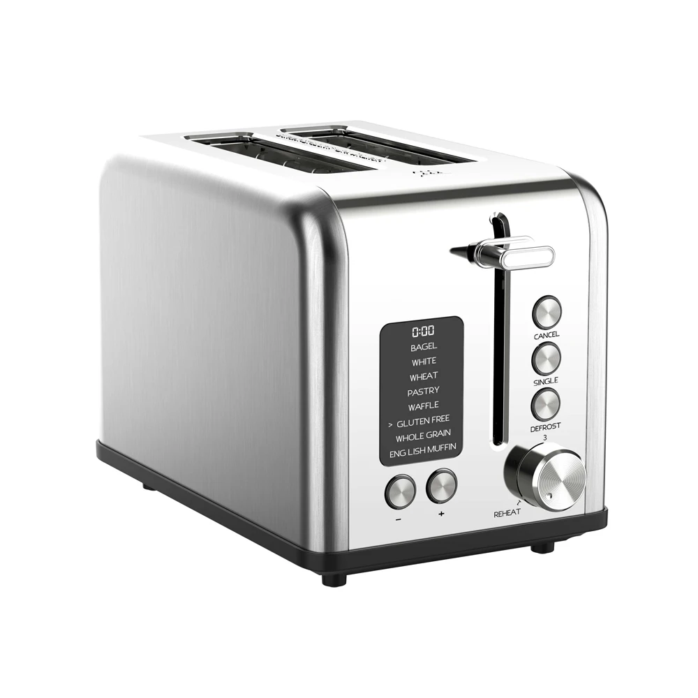 Multiple Functional Digital Toaster Home Appliances 2 Slice Bread Toaster with LED Display Screen Smart Electric Toaster