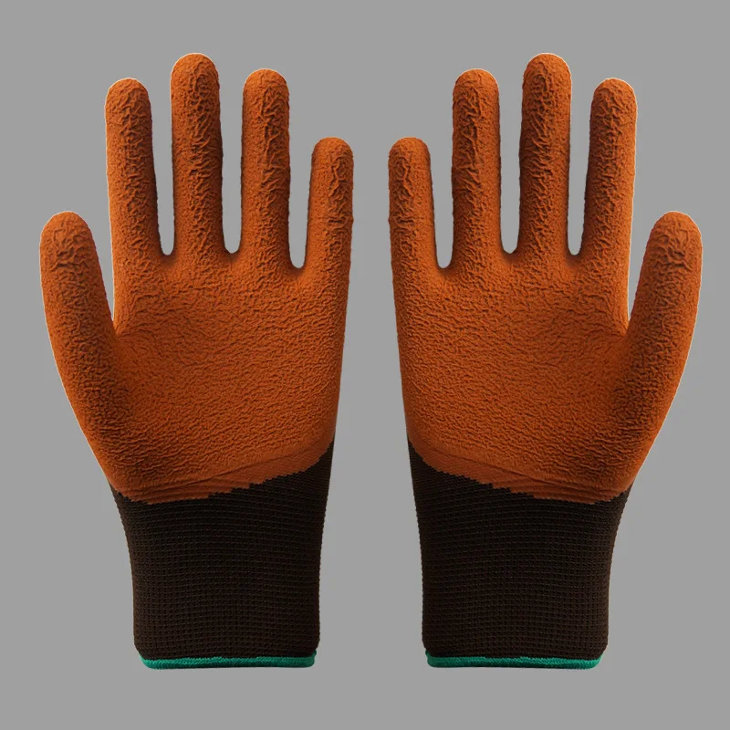 Latex foam gloves dipped thickened work protection site workers hanging rubber breathable gloves