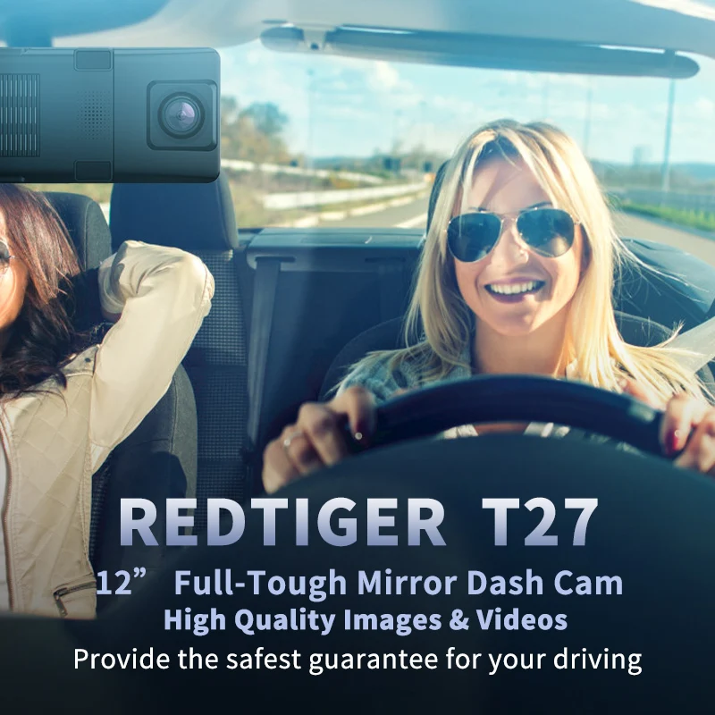 12 Inch 4K Car Dvr Mirror WiFi GPS IPS Screen Stream Rear View Dash Cam Mirror Dual Car Camera Drive Recorder Black Box