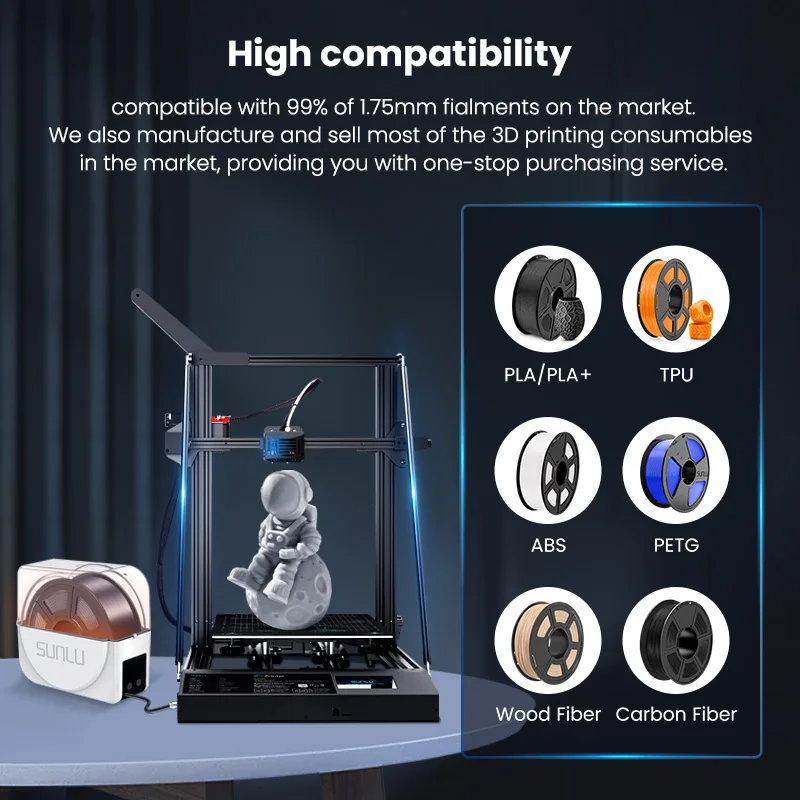 SUNLU innovative 2 in 1 3D printers print drying whlie printing filament desktop S9 Plus 3D printer