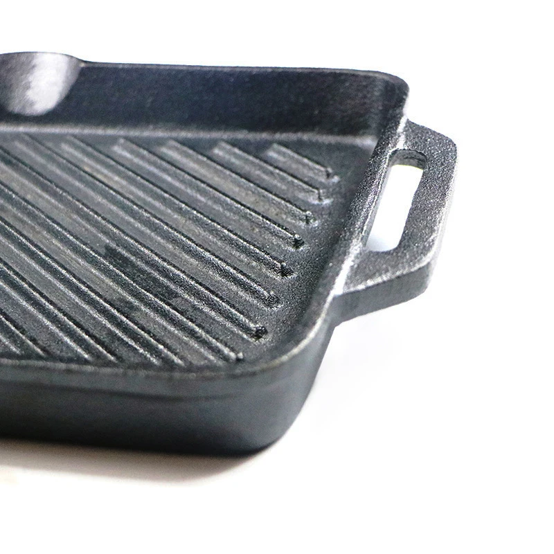 SJP100 Custom Restaurant Kitchen cast iron barbecue plate rectangle shape nonstick barbecue griddle plate