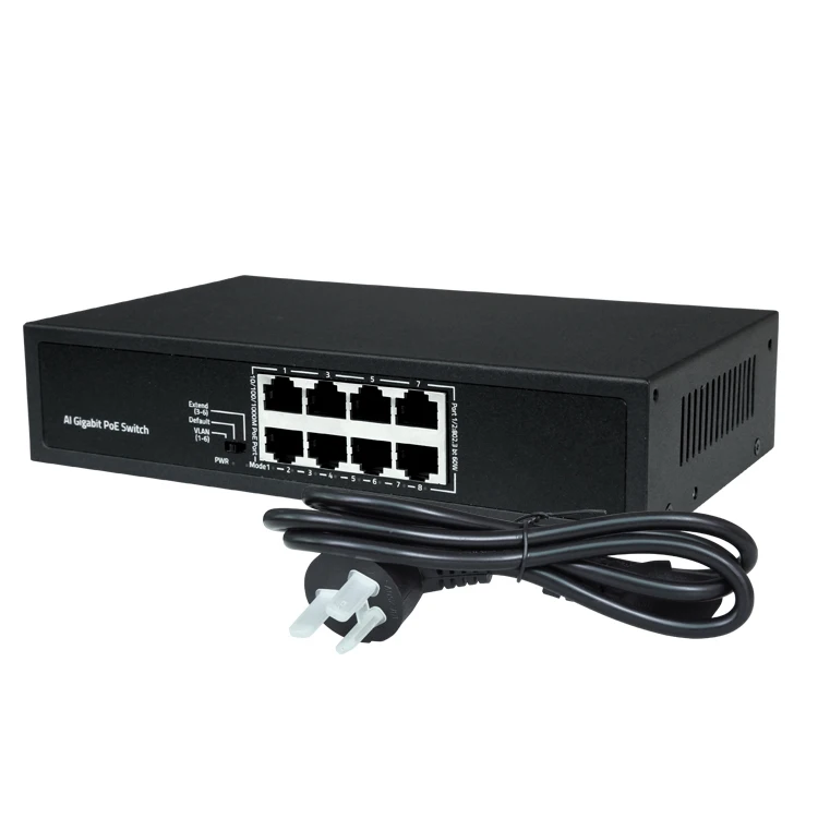 8 Ports and 10/100/1000Mbps 30W 60W Transmission Rate Poe Switch