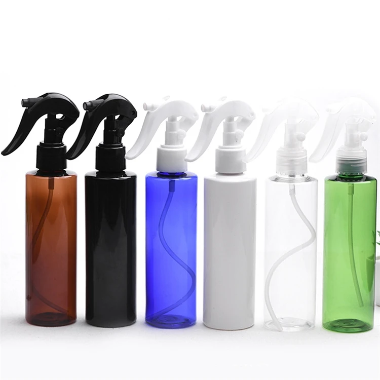 IBELONG Wholesale Amber Clear Green White Blue Black Empty Cylindrical 200ml PET Plastic Trigger Spray Bottle Mist Spray Bottle