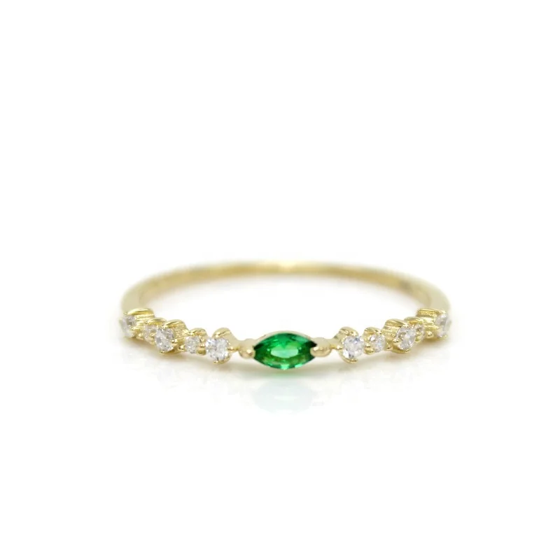 
Wholesale custom jewelry gold plated fashion silver ring woman Colored zircons CZ 925 sterling silver rings 