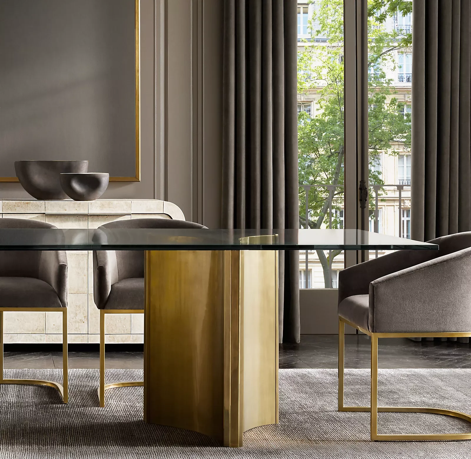 Sassanid Hot Sale Dinning Chair Dining Chairs American Dining Chair European Contemporary Minimal Style Brass Leg Armchair