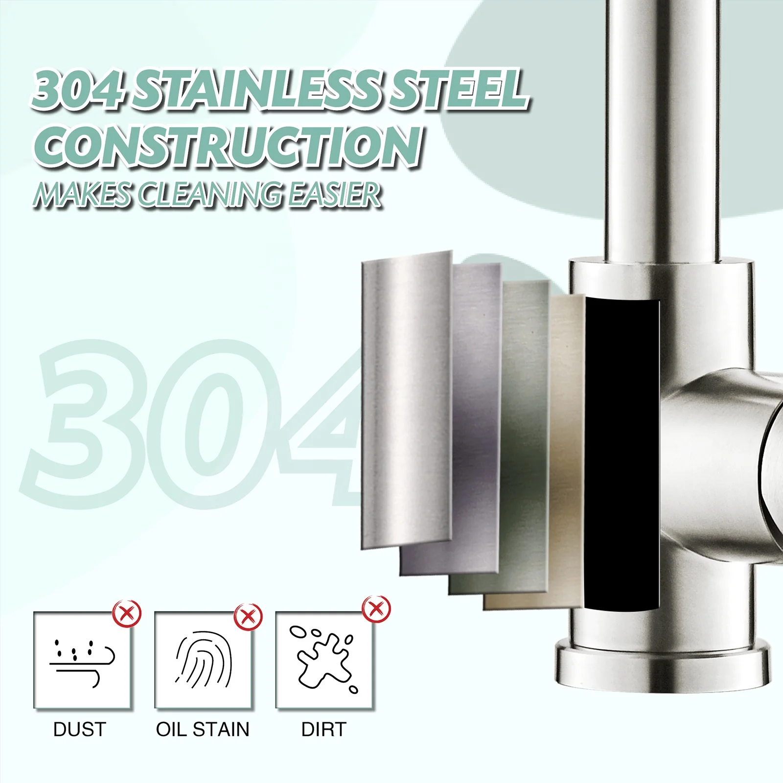 Hot sale pull down kitchen faucet stainless steel 304  hot and cold pull out kitchen faucet black kitchen sink faucet basin tap