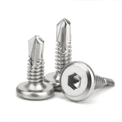 303 stainless steel 8*3/4 hexagon socket button head self tapping drilling screw for color steel roofing