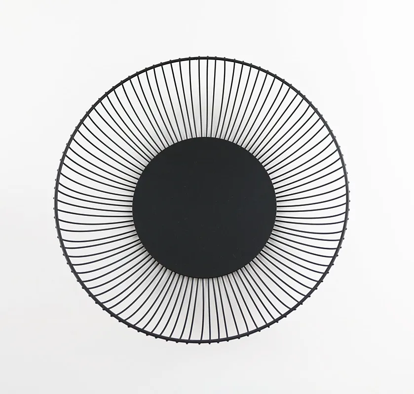 Modern Fashion Decorative Kitchen Black Metal Wire Fruit Bowl Storage Fruit Basket