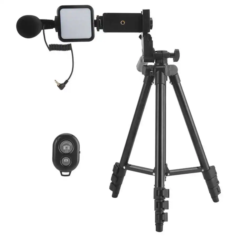  KIT-05LM Vlog съемки наборы фотостудия костюм с микрофоном светодиодное заполняющее освещение для регулируемый штатив-Трипод камеры