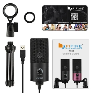Fifine K669 высококачественный ПК микрофон usb конденсаторный профессиональный Подкаст микрофоны